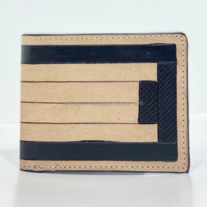 Nueva cartera plegable corta de cuero Real Vintage hecha a mano para hombre, Cartera de cuero genuino con carteras con ventana de identificación - Product Image 3