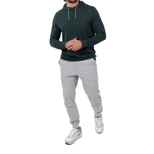 Sweat à capuche en pur coton pour homme, léger et respirant, design basique décontracté OEM avec capuche pour l'hiver, streetwear 2026 - Product Image 1