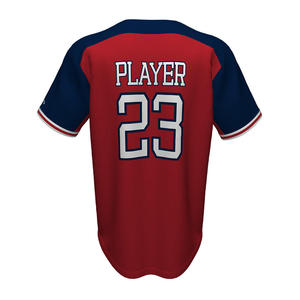 Maillot de baseball Thunder personnalisé avec logo, manches courtes, boutons sur le devant, logo brodé, polyester respirant, coupe classique pour homme - Product Image 2