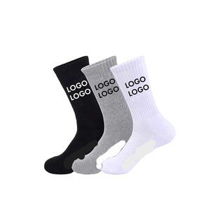 Chaussettes de sport unisexes épaisses en coton avec logo personnalisé pour hommes et femmes chaussettes de course à pied de tennis et de basket-ball avec logo personnalisé - Product Image 1