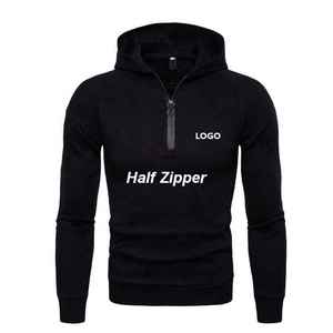 Sudaderas con capucha de buena calidad para hombre, camisetas con cremallera de un cuarto, jerseys con cuello con cremallera, transpirables, personalizables, OEM para hombre - Product Image 1