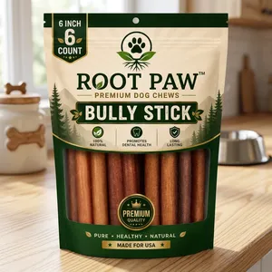 ROOT PAW บูลลี่สติ๊ก ขนมสุนัข ขนาด 6 นิ้ว 6 ชิ้น เนื้อวัวธรรมชาติพรีเมียม แคลอรีต่ำ ปราศจากธัญพืช บรรจุกล่อง สำหรับสุนัข - Product Image 2