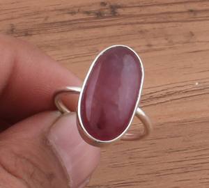 แหวนแต่งงานหยกแดงธรรมชาติแท้ แหวนเงินแท้ 925 ประดับพลอย งานแฮนด์เมด สำหรับผู้หญิง ดีไซน์ไม่ซ้ำใคร - Product Image 2