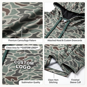 Custom Fishing <b>Hoodie</b> <b>Men</b> UPF 50+ Quick Dry <b>Camo</b> Long Sleeve Shirt OEM ODM Fully Customizable Polyester/Spandex Summer - Product Image 4