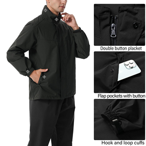 Survêtement de pluie léger personnalisable de haute qualité pour hommes, streetwear avec logo personnalisé sur le devant, survêtement de pluie personnalisable - Product Image 2