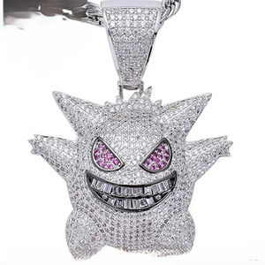 Pendentifs fins pour femmes, hip-hop, avec charmes cursive sertis de moissanite VVS, en argent S925 et or massif 18 carats, testés au diamant en 2025 - Product Image 3