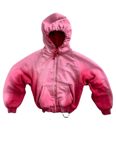 Sudadera con capucha corta vintage personalizada con cremallera ajustable, de tejido grueso, con lavado ácido y efecto desgastado por el sol, para hombre y mujer. - Product Image 1