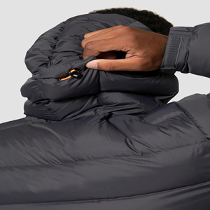 Men's High Quality Winter Puffer Jacket Custom Warm Waterproof Breathable Quick Dry <b>Covered</b> <b>Button</b> Closure V-neck Embroidery - Product Image 6