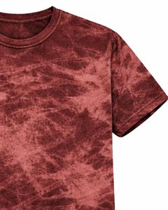 เสื้อยืดสีแดงสนิม ย้อมสีแบบไอซ์ คอกลม แขนสั้น ผ้าฝ้าย สไตล์ลำลอง สตรีทแวร์ วินเทจ ซักแบบพิเศษ รับผลิตตามสั่ง (OEM) ขายส่ง ผู้ผลิตเสื้อยืด - Product Image 4