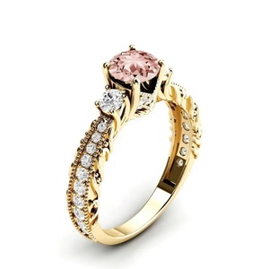 แหวนหมั้นอัญมณีทรงกลมสีเงินสเตอร์ลิงตัดสวยงามปรับแต่งได้ตาม925 - Product Image 3