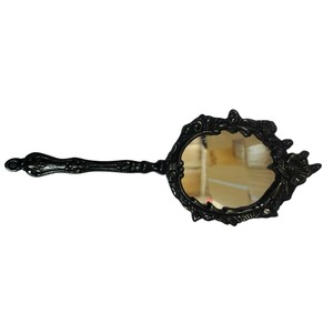 Wholesale Vintage Handheld Makeup <b>Mirror</b> with Intricate Black Cat Design Antique Style Resin Vanity <b>Mirror</b> Affordable Price - Product Image 3