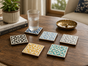 Juego de Posavasos con Incrustaciones de Hueso, Hechos a Mano, Antideslizantes, para Tazas de Café, Té, Protección de Mesa, Accesorios de Vajilla, Novedad 2026 - Product Image 5