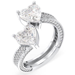 REYES แหวนหมั้นเงินแท้ 925 ประดับมอสซาไนต์สำหรับผู้หญิง ดีไซน์รูปหัวใจแบบใหม่ ของขวัญแต่งงาน เครื่องประดับคุณภาพสูง - Product Image 2