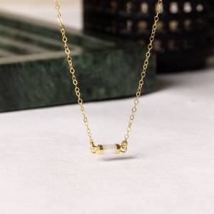 Pendentif élégant en argent 925 avec pierre naturelle, chaîne fine en or, bijoux vintage, cadeau pour femme, sœur, petite amie - Product Image 1