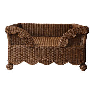 Bulk Wave Edge Rattan Pet Bed Wholesale Handwoven <b>Dog</b> Sofa Basket Chair Cheap Price Sustainable Factory Direct Manufacturer - Product Image 1
