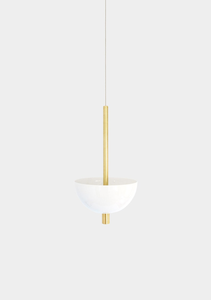 Jardinière suspendue en métal blanc avec tige finition or |   Pot de fleurs suspendu moderne demi-circulaire pour la décoration de luxe de la maison, salon - Product Image 4