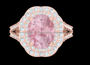 Moda romántica elegante Vintage geométrico joyería fina oro plata esterlina chapado en oro Ajuste de canal vástago dividido diamante - Product Image 2