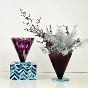 Luxury Modern Art Deco Dinosaur Designs Resin Floor Flower <b>Vase</b> in Round Shape Handmade <b>Red</b> Eco-Friendly Decorative Piece - Product Image 5