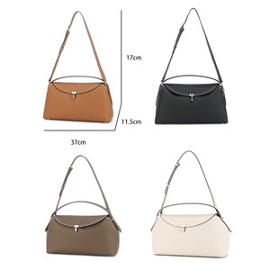 Bolso de Mano de Cuero Genuino Negro con Logotipo Personalizado, Estilo Vintage, Bolso de Hombro para Dama con Forro de Cuero - Product Image 2