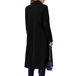 Manteau trench pour femme en coton noir 100% personnalisé, coupe ample, chaud, pour l'hiver, décontracté, pour l'extérieur, poids lourd - Product Image 2