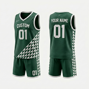Ensemble de maillots de basket-ball personnalisés, noir et orange, imprimé géométrique, col en V, sans manches, unisexe, adulte, maille respirante, sublimé, personnalisé - Product Image 5
