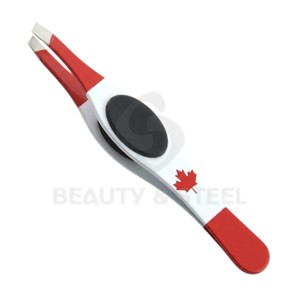 Pinzas de Precisión para Cejas de Acero Inoxidable con Diseño de Hoja de Arce Canadiense y Almohadillas Antideslizantes para un Depilado sin Esfuerzo - Product Image 1