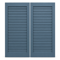 Volets extérieurs fixes en bois massif bleu-gris, sur mesure, panneaux en bois peints pour la décoration de cottages et de fermes