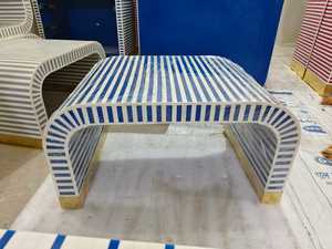 Table de travail en incrustation d'os avec incrustation d'os sculpture meubles décoratifs en bois pour salon, salle à manger et chambre à coucher - Product Image 2