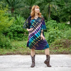 Premium Quality Women's <b>Kaftan</b> Dress Casual <b>Summer</b> Boho Style Tie-Dye V-neck Slit Long Wear Straight Silhouette Evening Swim - Product Image 1