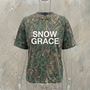 T-shirt pour homme Snow Grace à imprimé camouflage, manches courtes, col rond, coupe classique, jersey décontracté en coton - Product Image 6