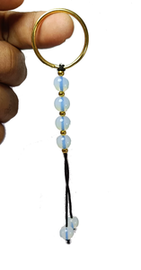 Llavero de cristal de alta calidad, llavero de opalita, cuentas de piedra natural, llavero curativo, regalo para mujeres, llaveros. - Product Image 4