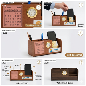 Support de stylo en bois personnalisé moderne avec impression pour la Saint-Valentin et la fête des mères - Product Image 2