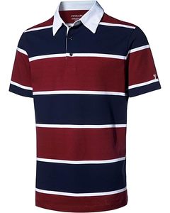 Polo de Manga Corta a Rayas Verde, Blanco y Rojo para Hombre, Transpirable, Informal, para Adultos, con Estampado Digital, 120g - Product Image 5