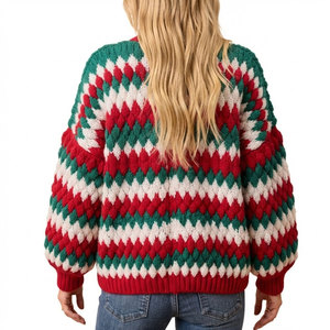 Vêtements d'hiver, hauts en tricot pour femmes, design personnalisé multicolores, prix abordable, hauts en tricot pour femmes - Product Image 2