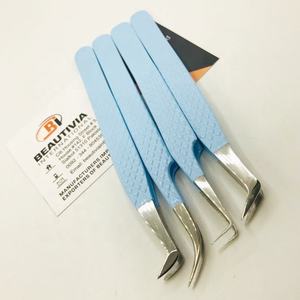 Pince à épiler professionnelle d'extension de cils en acier inoxydable forte adhérence Logo personnalisé outil de beauté durable pointe pointue pour cils - Product Image 4