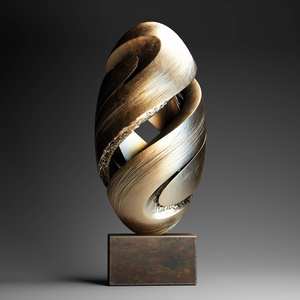 Sculpture abstraite en laiton et aluminium, art décoratif en métal, statue décorative, figurine en métal pour hôtel, décoration de table à domicile - Product Image 4