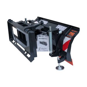 Lama spazzaneve/terna da 60 pollici per skid steer con angolazione di 30 gradi, bordo tagliente bullonato, pattini regolabili e attacco rapido universale - Product Image 6