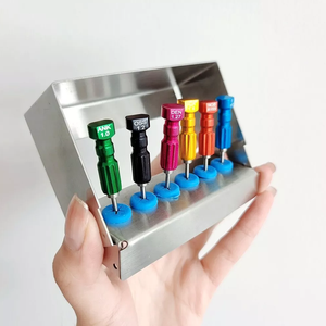 Dental Laboratory Steel Implant <b>Screw</b> <b>Driver</b> Kit 6 Piece Kit Customizable with Holder for Restoration Surgery By Grip Surgical - Product Image 2
