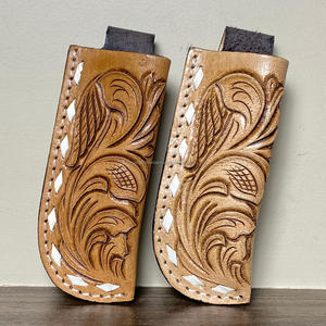 Gaine de couteau de poche pliante en cuir véritable de luxe usiné à la main porte-accessoire de chasse occidentale conception Durable pour une utilisation en extérieur - Product Image 5