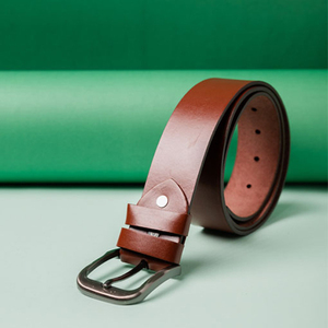 Nuevo Cinturón de Cuero Genuino para Hombre, Hebilla Metálica de Alta Calidad, Cinturón de Cuero Genuino Estilo Vaquero para Negocios y Moda, de Pakistán - Product Image 2