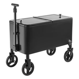 Carrito Nevera Rodante de 80 Cuartos con Asa Telescópica de 2 Etapas, 2 Ruedas Giratorias y Mesa Portátil para Playa, Patio, Fiestas y Bar - Product Image 1