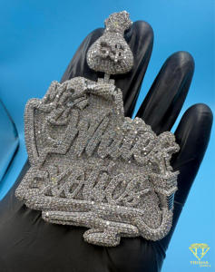 Collar Hip Hop con Colgante de Bolsa de Dinero Iced Out, Diseño Personalizado, Chapado en Oro de 18k, Cadena Bling de Moissanita, Plata 925, Joyería de Lujo, Regalo - Product Image 1