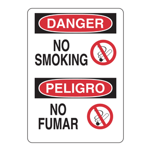 Panneau bilingue de signalisation de danger - Interdiction de fumer - Double face - Intérieur/extérieur - Signalisation de sécurité au lieu de travail - Product Image 3