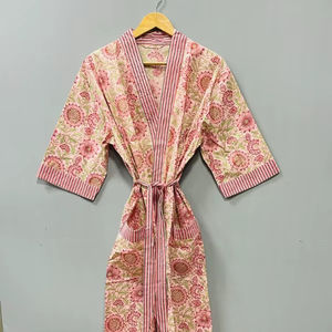 Batas Kimono de Algodón Estampadas para Mujer, Vestido Casual para la Playa, con Logo Frontal, Regalo Perfecto para Damas de Honor - Product Image 1