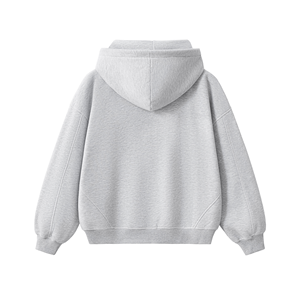Boxy fleece <b>zip</b> hoodie 100% cotton heavyweight hoodie Eco-friendly men's sweatshirt Contrast stitched hoodie - Product Image 2