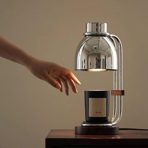 Calentador de Velas Eléctrico con Marco de Madera y Frasco de Vidrio, Portavelas Aromático para Uso en Interiores, Calentador de Velas de Mesa - Product Image 1