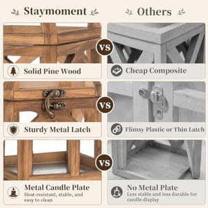 Handcrafted Birch Wood <b>Lanterns</b> with Gothic Design - Wholesale Decorative Wooden <b>Lanterns</b> - Product Image 3
