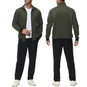 Chándal con cremallera más vendido, de calidad única, ligero, con mangas largas, cintura con cordón y cuello alto para hombre - Product Image 3