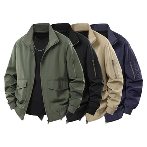 Chaqueta Bomber Ligera para Hombre, con Cierre Completo, Cuello Alto, Resistente al Viento, Estilo Casual Urbano, con Logotipo Personalizado OEM - Product Image 6