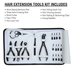 Kit de herramientas profesionales para extensiones de cabello: Alicates removedores de microperlas, Alicates de crimpado de tres orificios, Alicates para extensiones de cabello con clip, Herramienta para bucles de cabello - Product Image 2